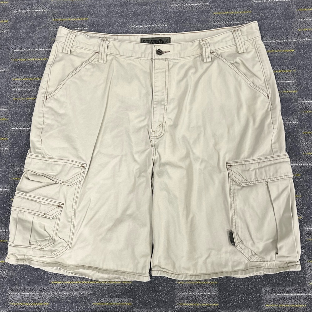 Levis Silertab Cargo Shorts Mens 40x10 Khaki Baggy Loose Fit Y2K Skater Grunge